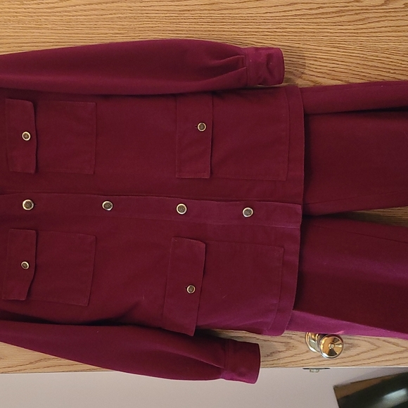 Vintage Custom Made VOGUE AMERICAN DESIGNER ORIGINAL Purple Corduroy Pant Suit - Picture 1 of 8